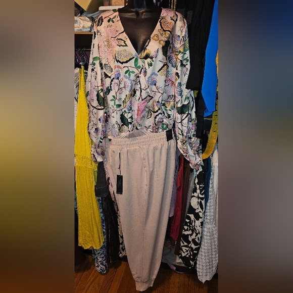 Pale Pink Lane Bryant Tailored Stretch Cuff Mid-Rise Joggers 18/20 - Picture 4 of 4